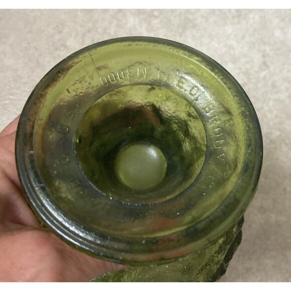 E.O. Brody Green Glass Goblet 1960's Vintage Candy Dish Planter Compote Vintage - Picture 5 of 7